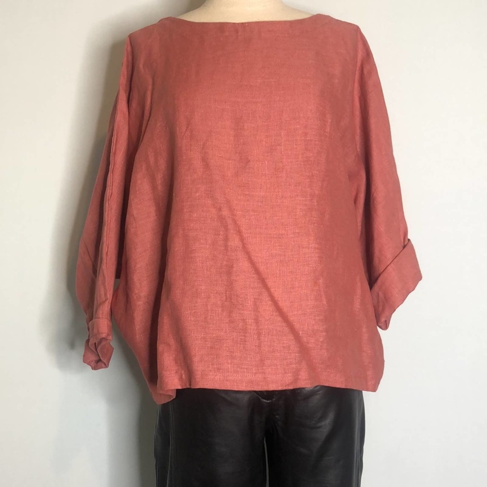 Suzie Kondi The Safari Linen Oversized Pink Top- Dessert Rose XS - Picture 3 of 11